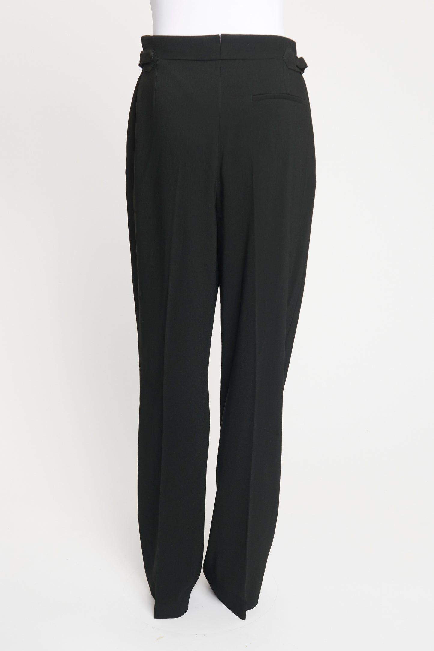 Black Viscose Blend Preowned Sqwiggle Cup chain Trousers