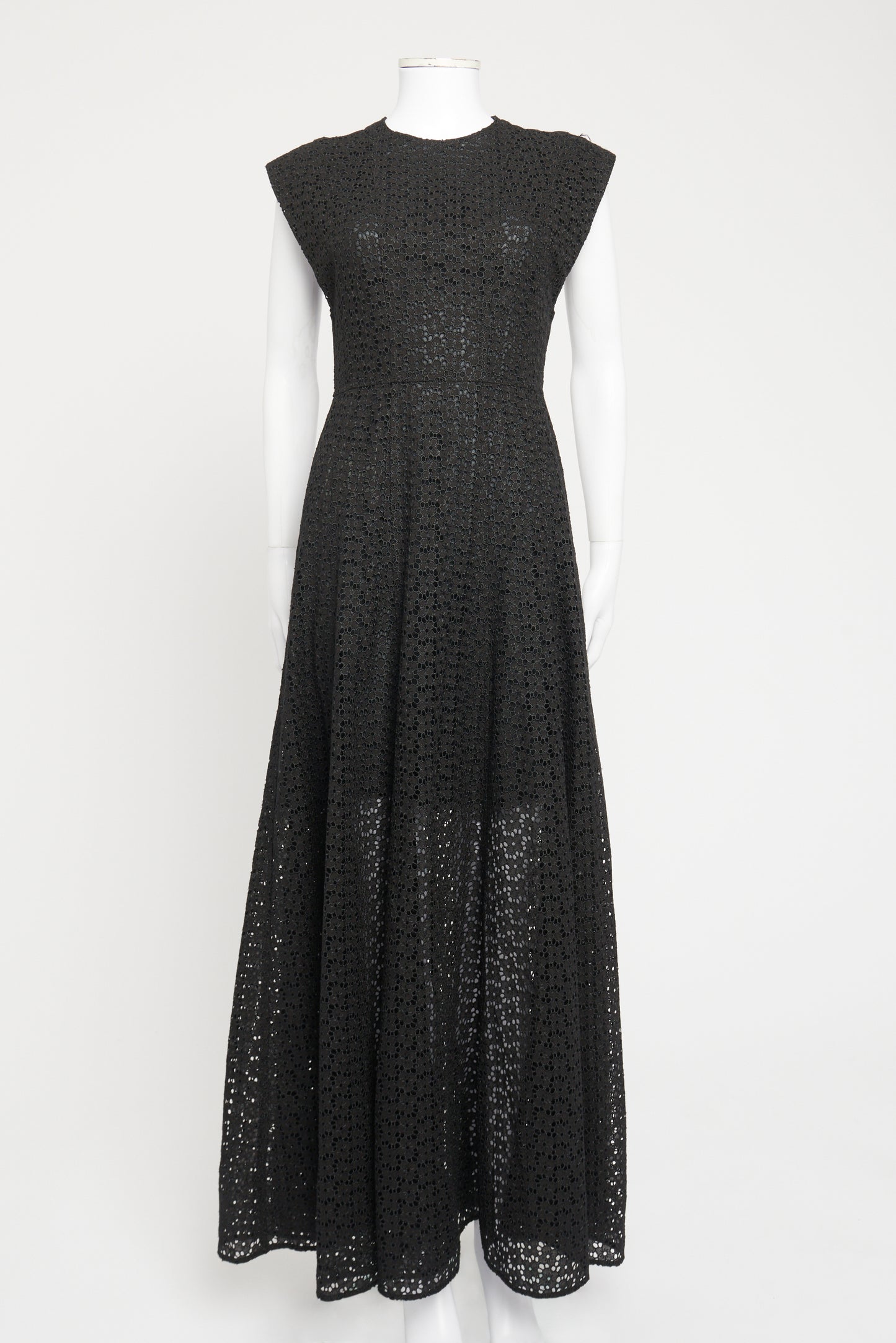 Black Polyester Blend Preowned Maxi Dress