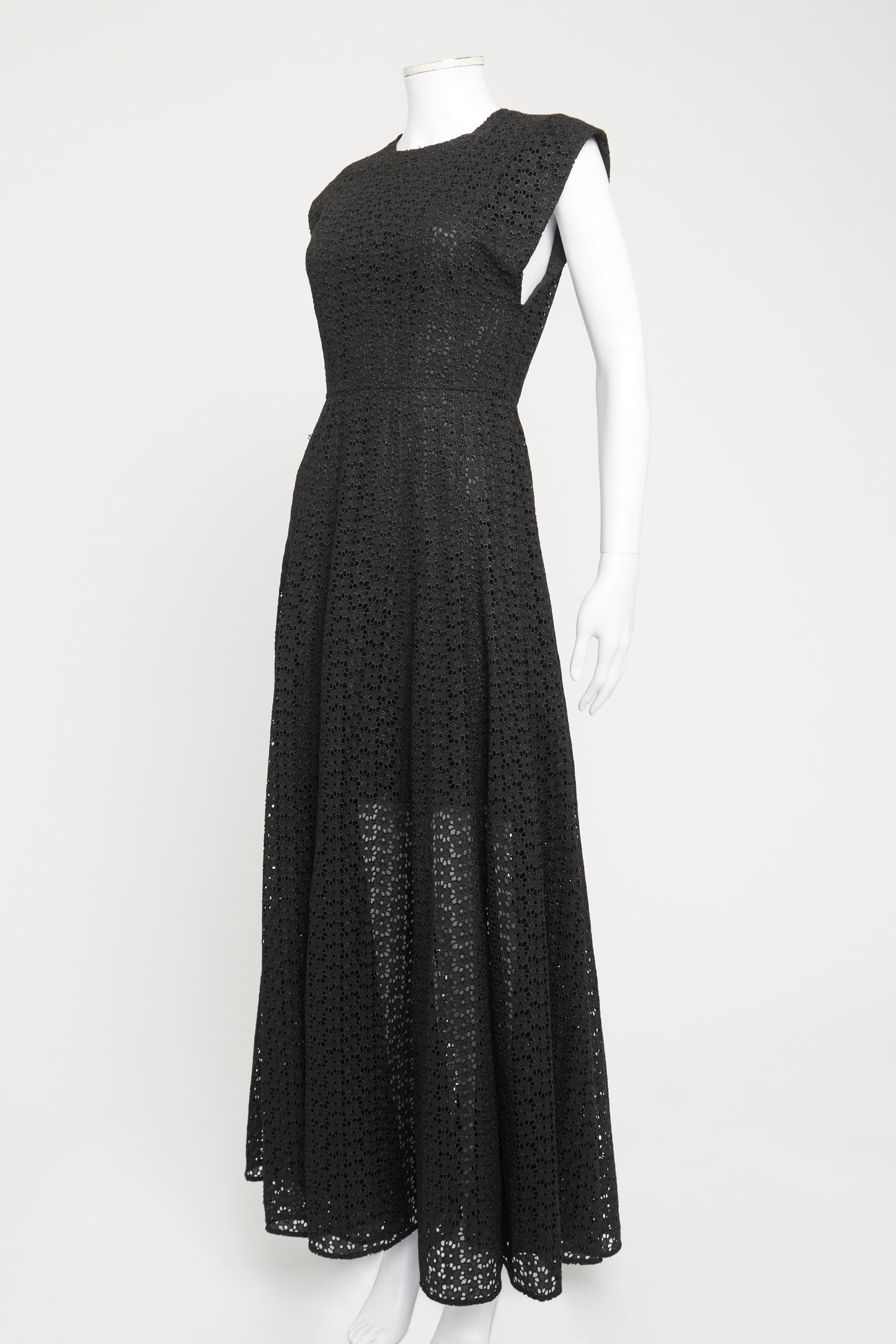 Black Polyester Blend Preowned Maxi Dress