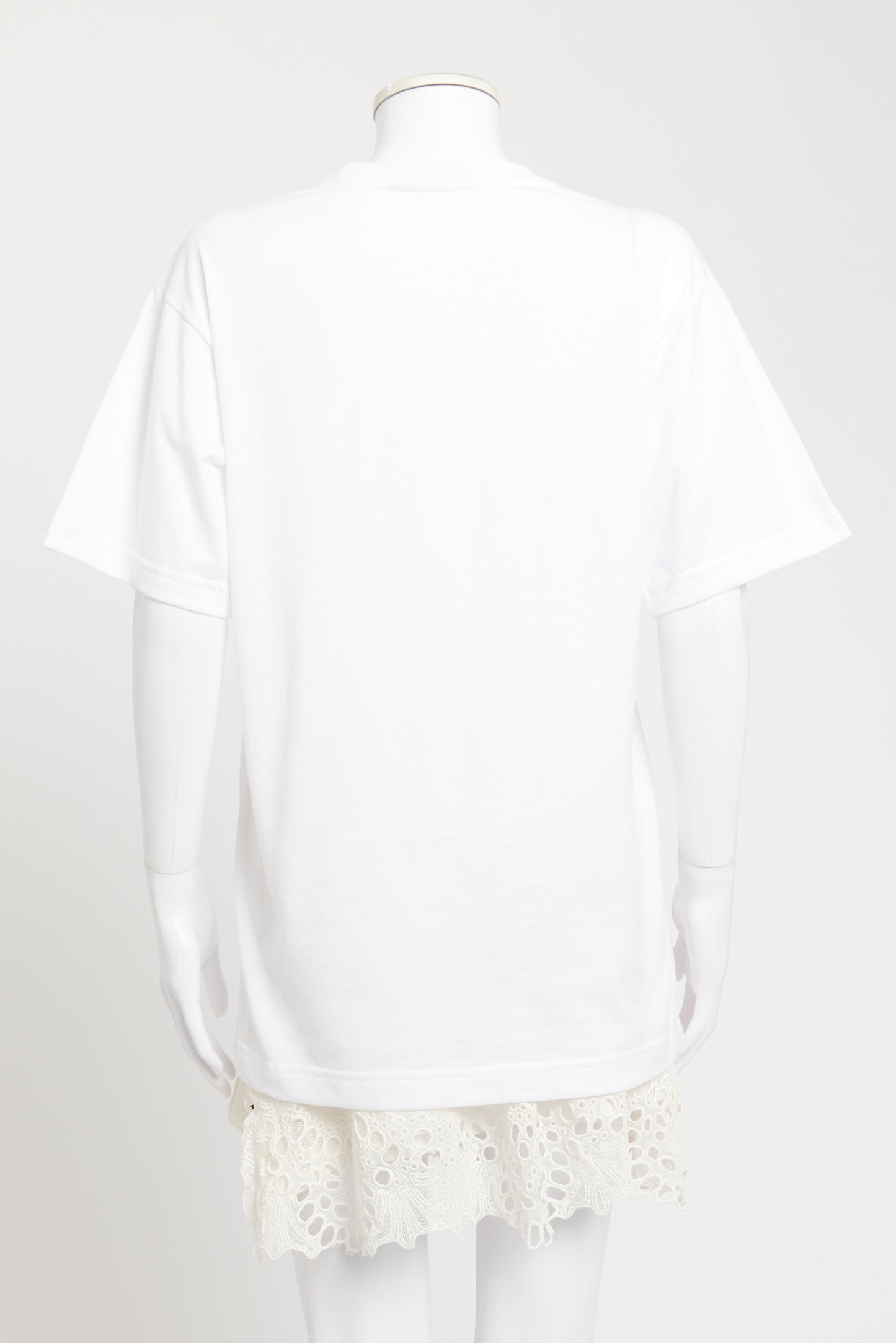 White Polyester Blend Preowned Pearl Drop T-shirt