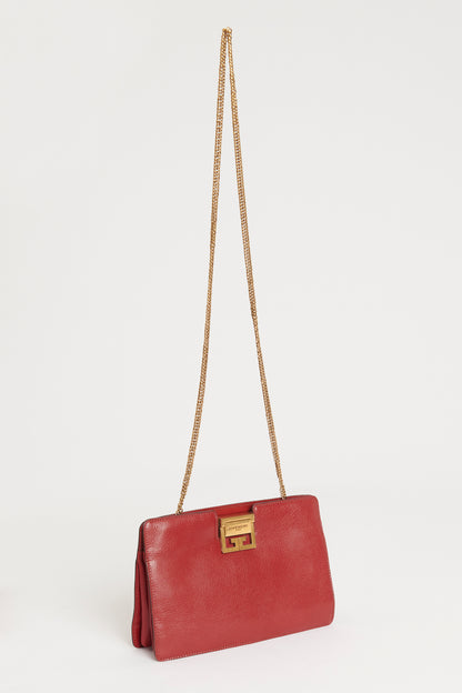 2018 Red Grained Leather Frame GV3 Bag