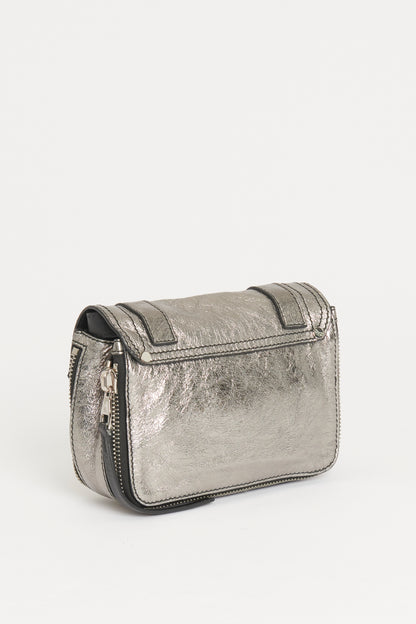Silver Grained Leather Preowned PS1 Mini Satchel
