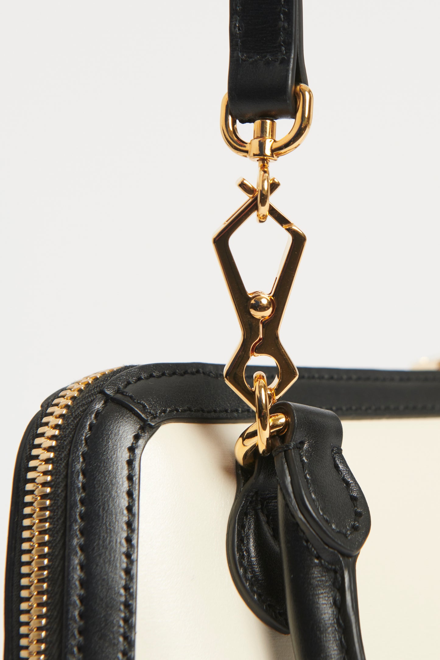 Black Bi-colour Leather Preowned Horsebit 1955 Mini Tophandle Bag