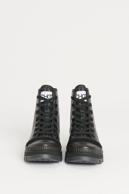 Black Leather Preowned Nord High Top Trainers