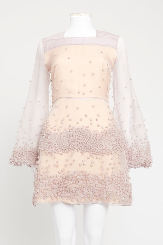 Lilac Silk Preowned Erin Bubble Appliqué Mini Dress