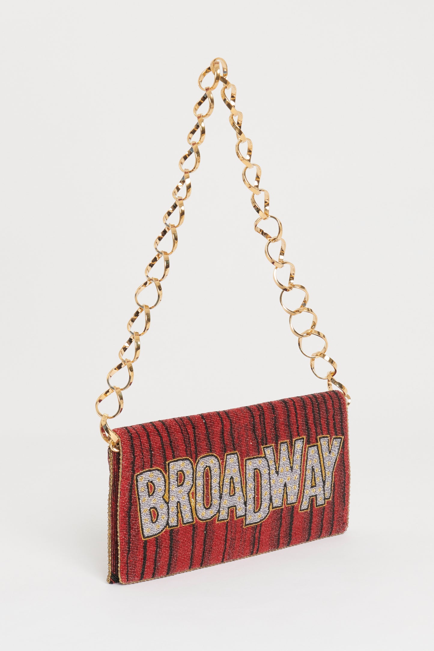 2018 Red Beaded Preowned Alta Moda Broadway Clutch Bag