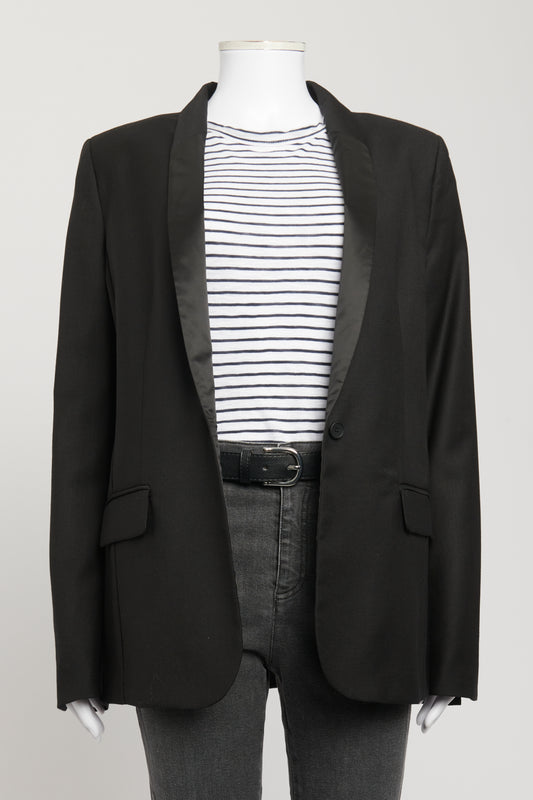 Black Wool Preowned Single Breasted Blazer