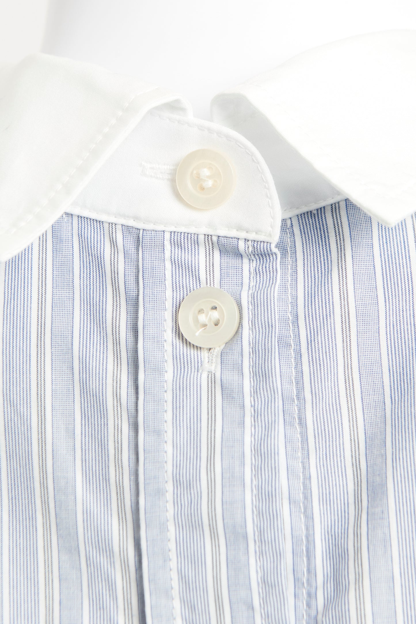 Blue Cotton Preowned Embroidered Shirt