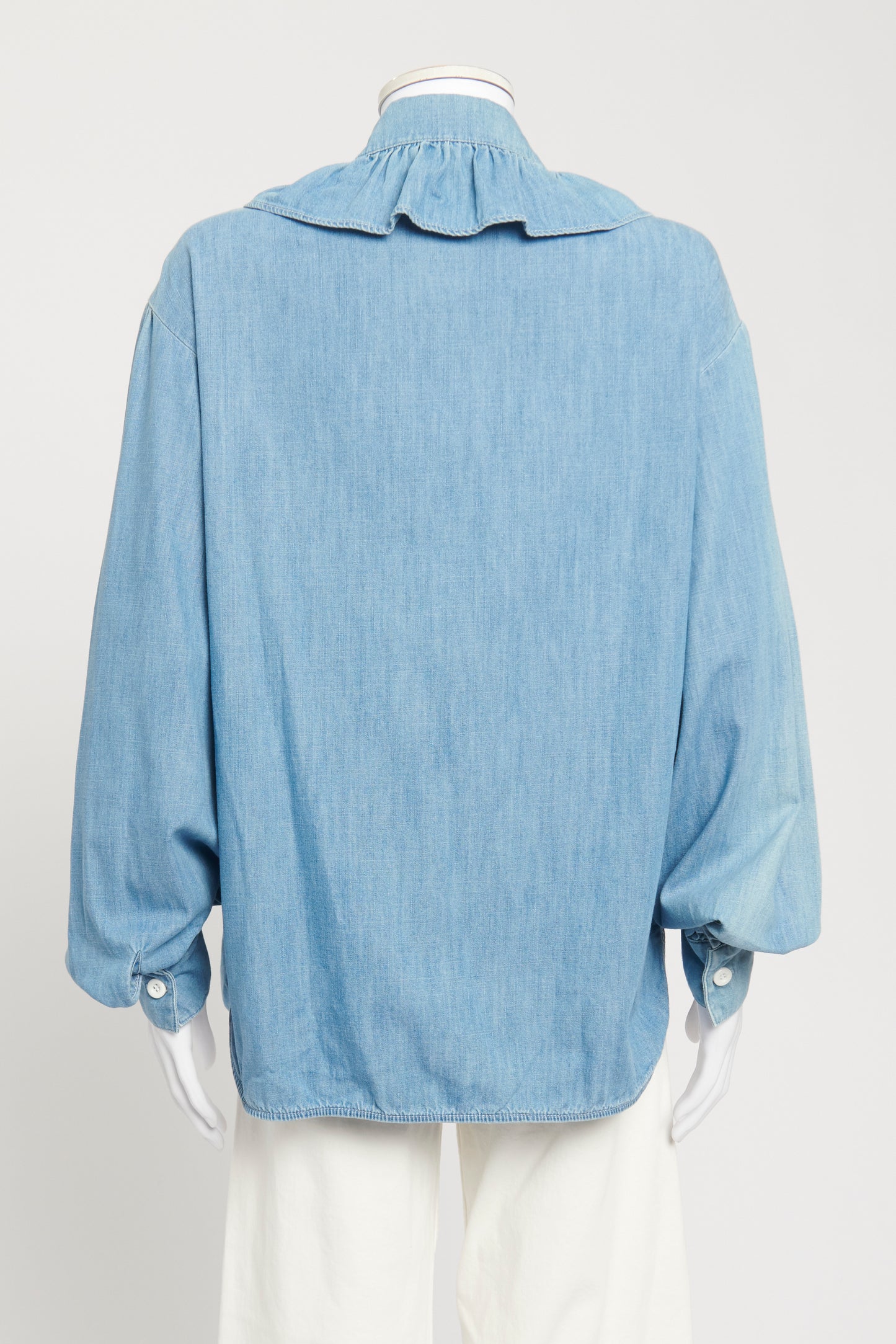 Blue Denim Preowned Ruffled Shirt