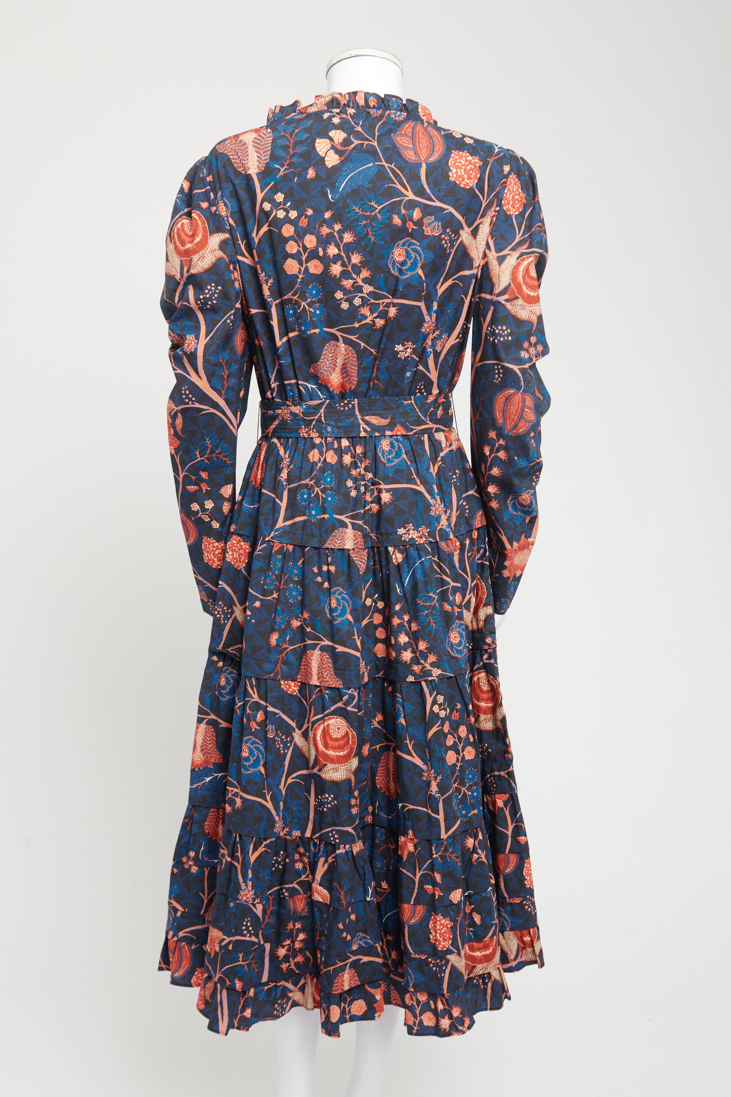 Blue Cotton Preowned Nanette Floral Midi Dress