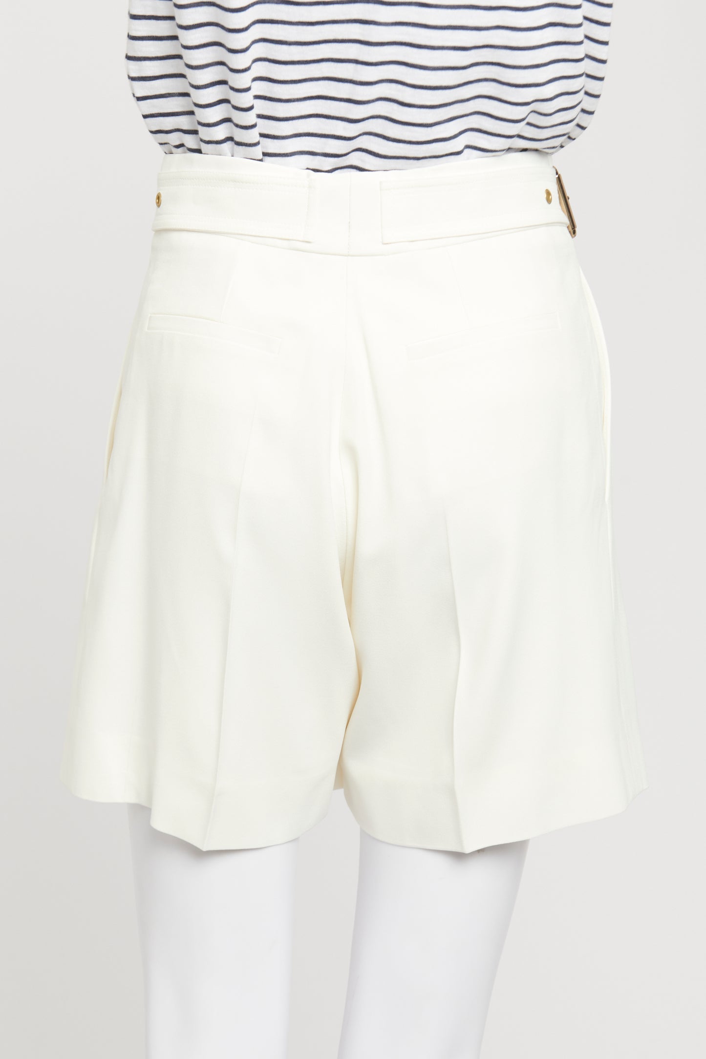 White Acetate Preowned High Waisted Shorts