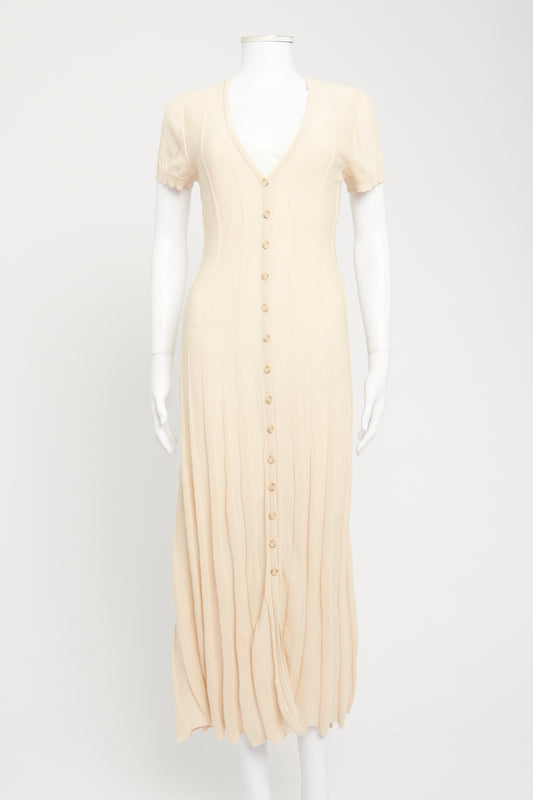 Neutral Cotton Blend Preowned Dolcedo Midi Dress
