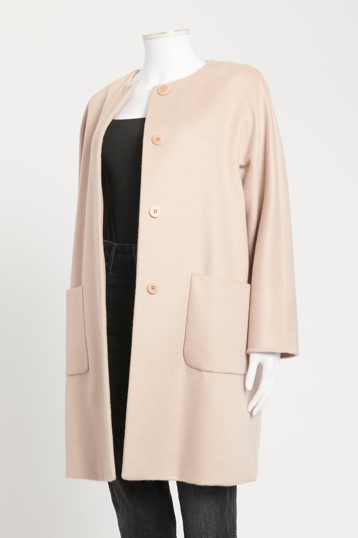 Light Pink Cashmere Preowned Belted Coat