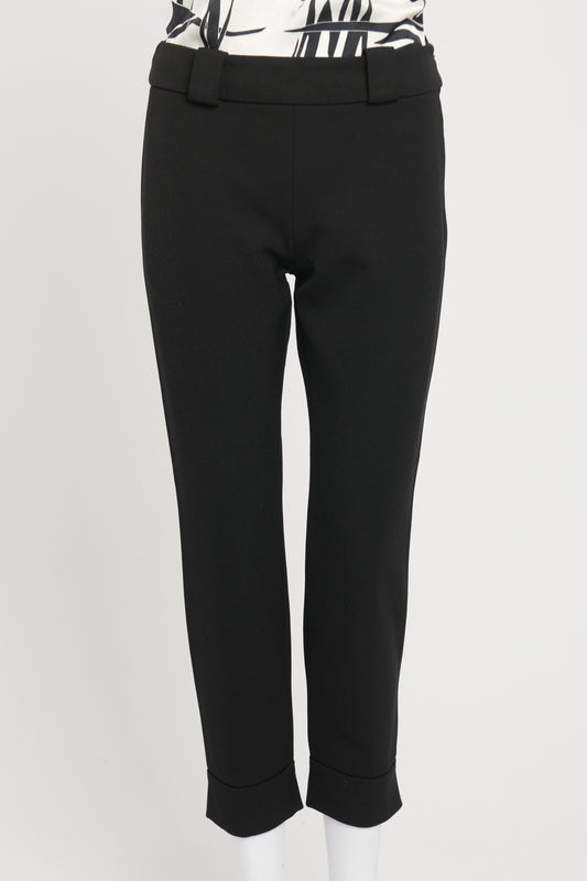 Black Polyamide Preowend Slim Trousers