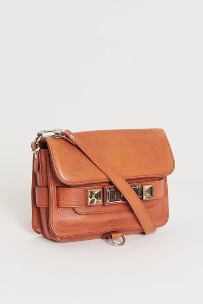 Tan Brown Hava Leather Preowned Crossbody Bag