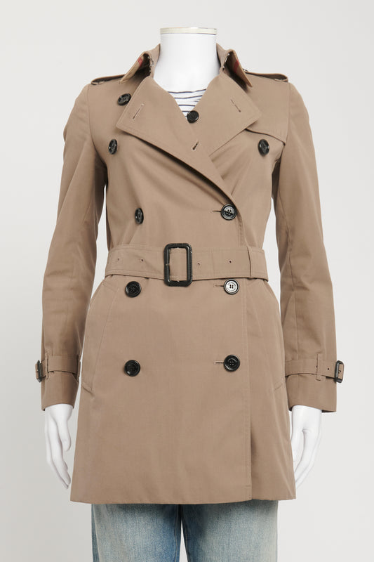 Taupe Cotton Preowned Cropped Trench Coat
