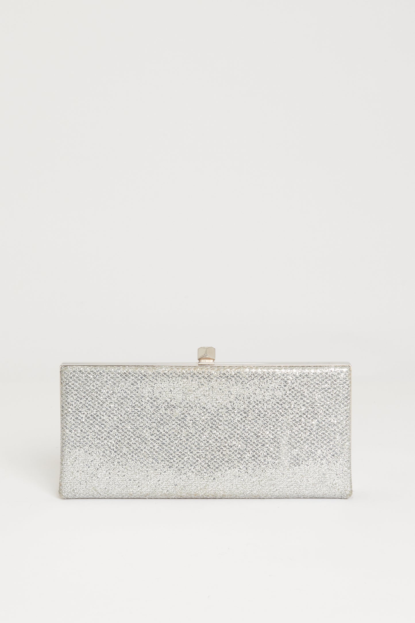 Silver Glitter Preowned Celeste Clutch Bag