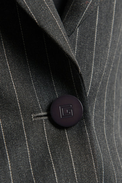 1997 Charcoal Grey Wool Preowned Pinstripe Blazer