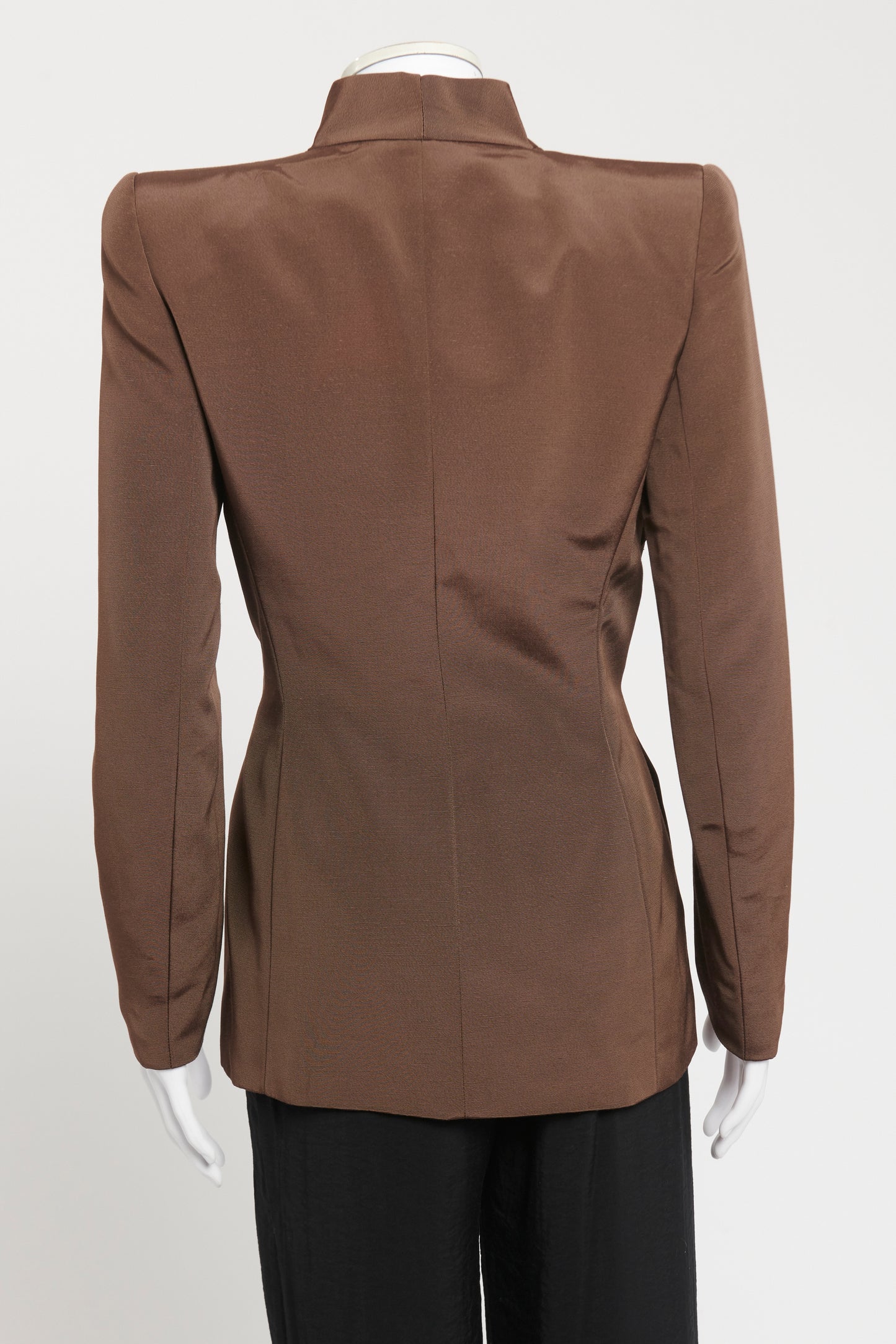 1998 Couture Brown Cotton Blend Tailored Preowned Blazer