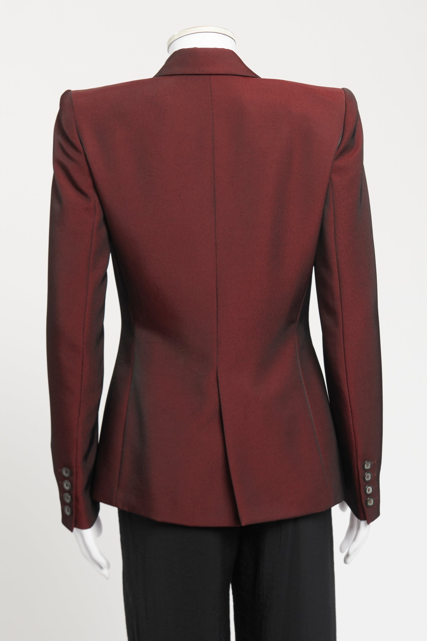 1998 Red Nylon Blend Preowned Iridescent Tailored Blazer