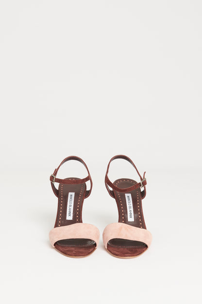 Burgundy Suede Preowned Strappy Sandals