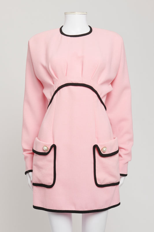 2021 Pink Wool Preowned Mini Dress