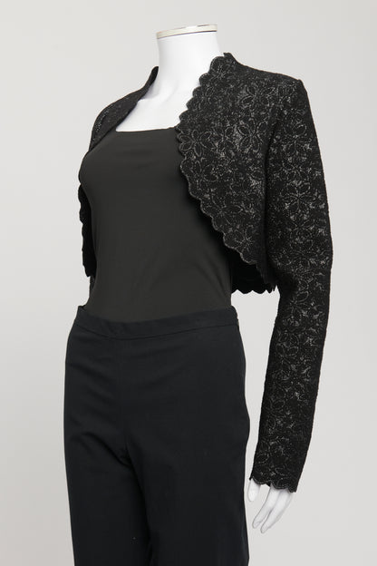 Black Viscose Blend Preowned Cropped Bolero