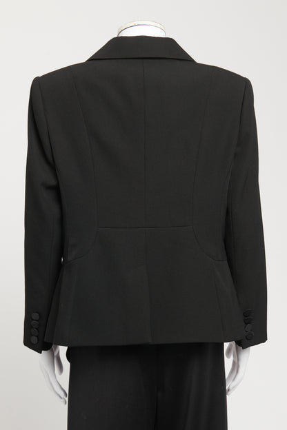 Black Wool Double Breasted Preowned Blazer