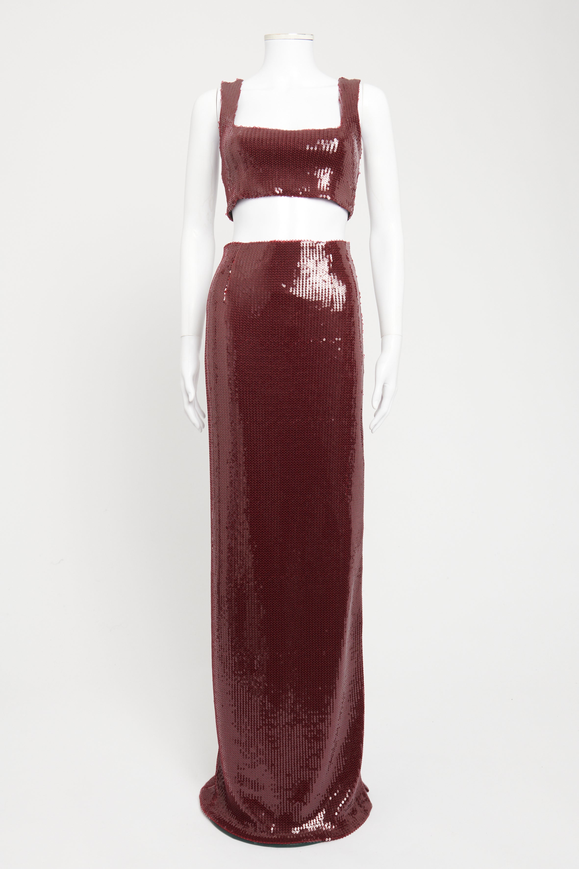 Maroon sequin hotsell maxi skirt