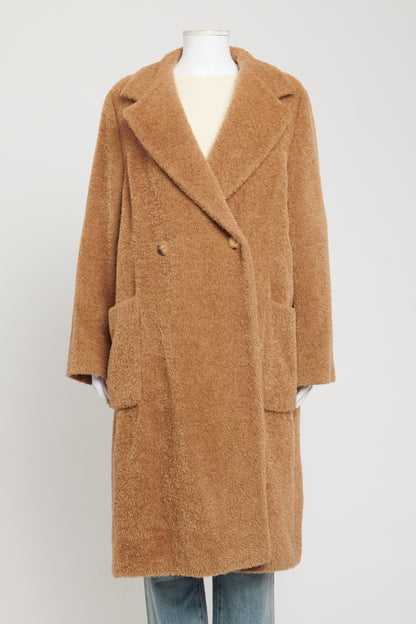 Beige Alpaca Blend Preowned Double Breasted Coat