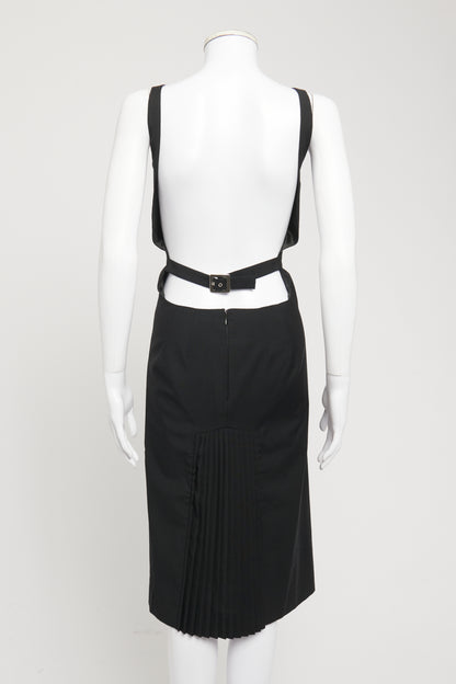 1997 Black Wool Blend Preowned Knee Length Dress