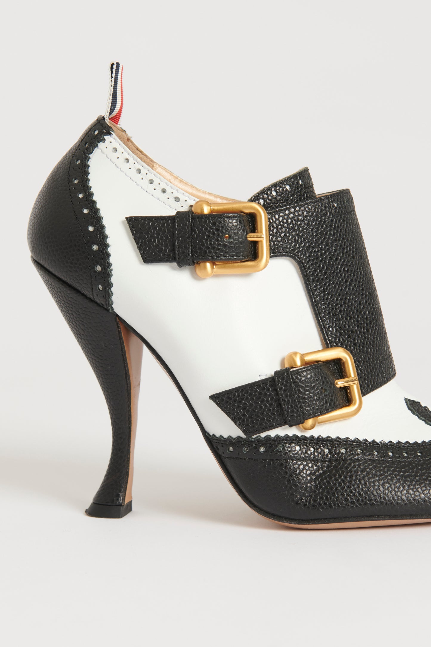 Two Tone Buckled Brogue Style Preowned Heels