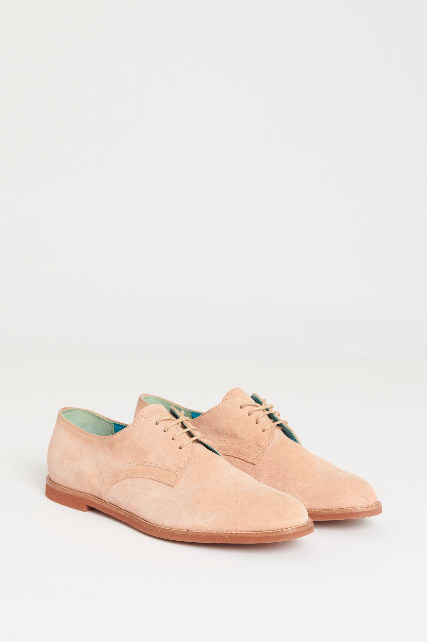 Salmon Pink Suede Preowned Bukka Joe Lace Up Oxfords