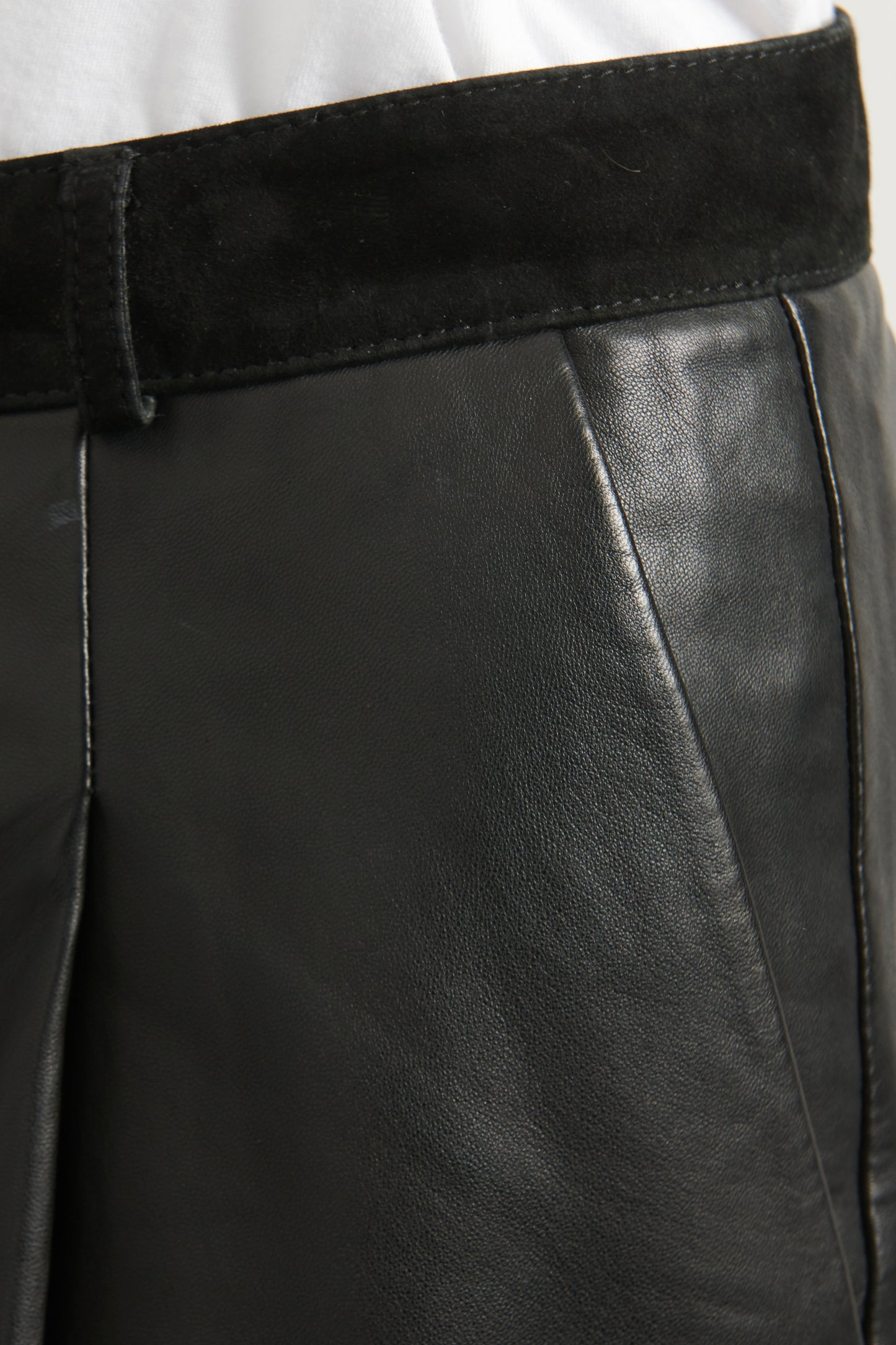 Black Nappa Leather Preowned Tessa Trousers