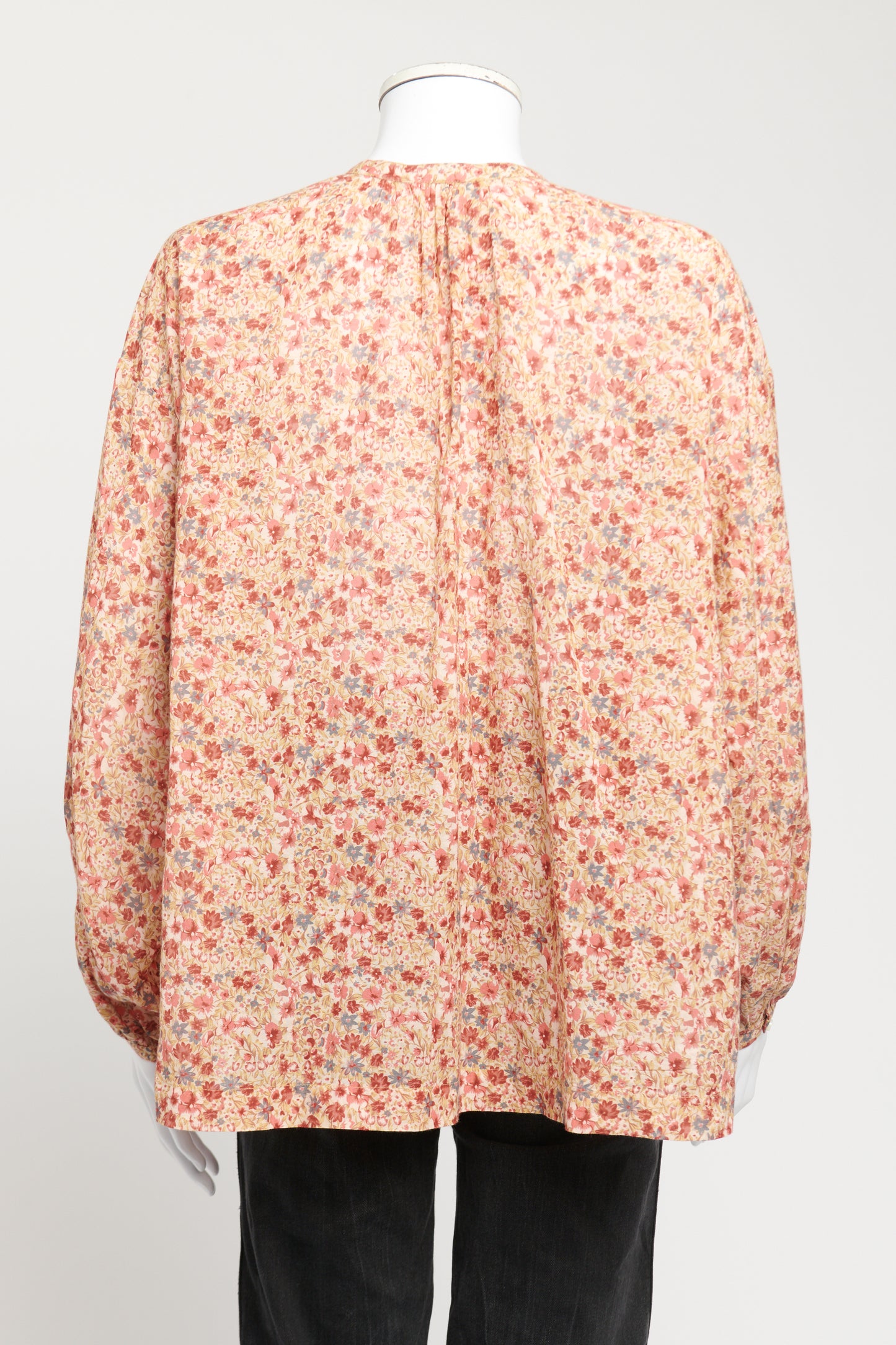 Pink Floral Cotton Voile Preowned Jane Blouse