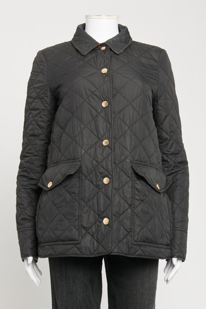 Black Nylon Preowned Quilted Jacket