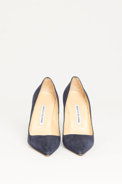 Navy Suede Preowned Pointed Toe Pumps