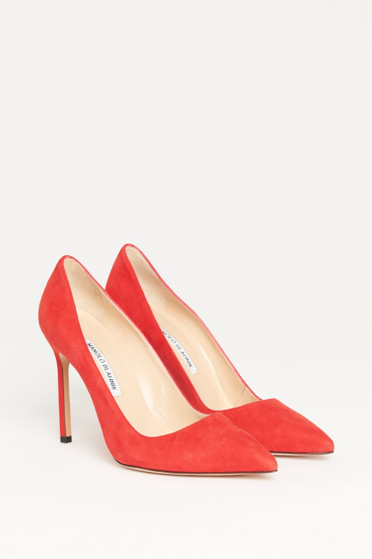 Red Suede Preowned BB Pointed Toe Pumps