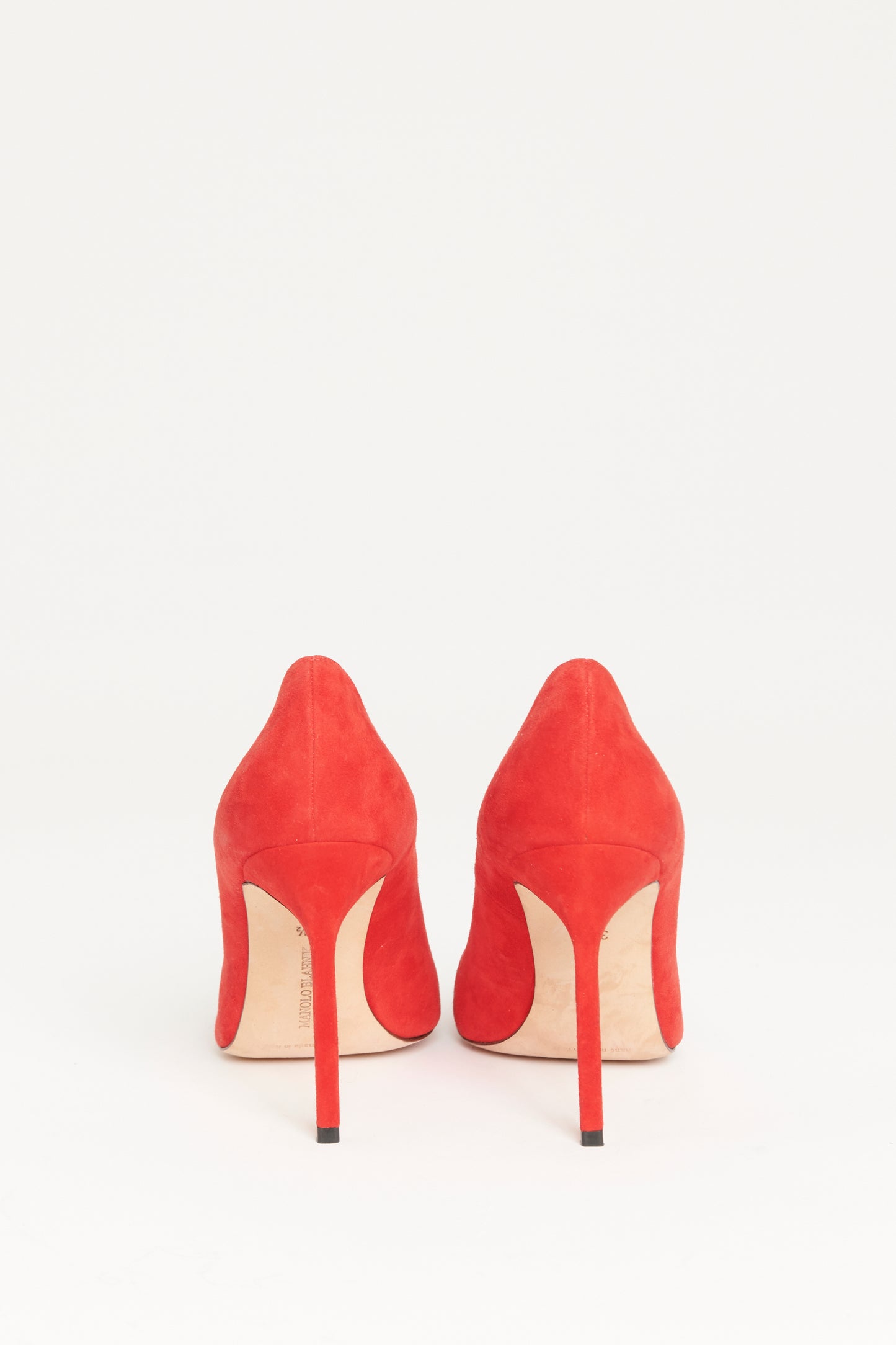 Red Suede Preowned BB Pointed Toe Pumps