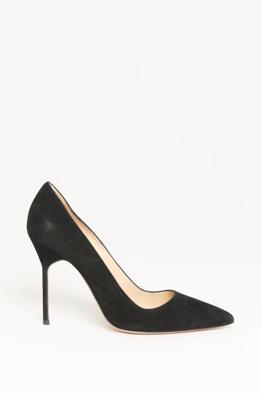 Black Suede Preowned Pointed Toe Pumps