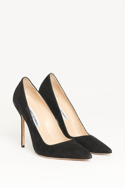 Black Suede Preowned BB Pointed Toe Pumps