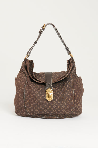 2011 Brown Canvas Preowned Idylle Romance Hobo Shoulder Bag