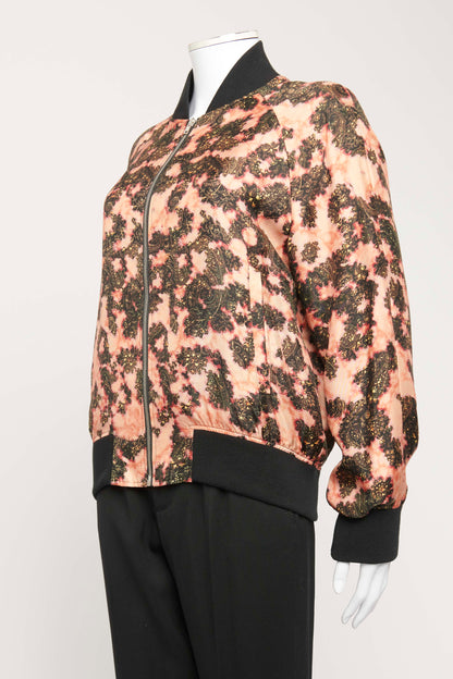 2014 Pink Silk Preowned Paisley Bomber Jacket