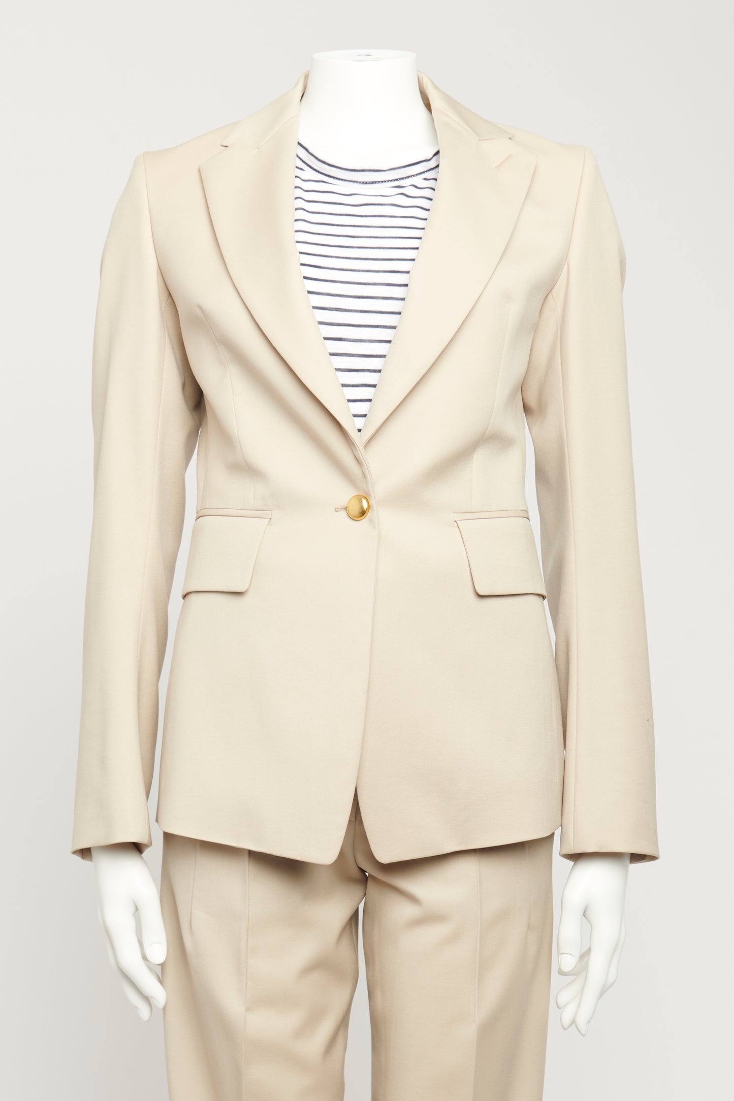 Beige Preowned Blazer and Trouser Suit