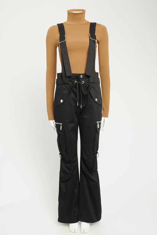 Black Stretch Suspender Cargo Preowned Trousers