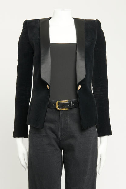 Black Velvet Shawl Lapel Preowned Blazer