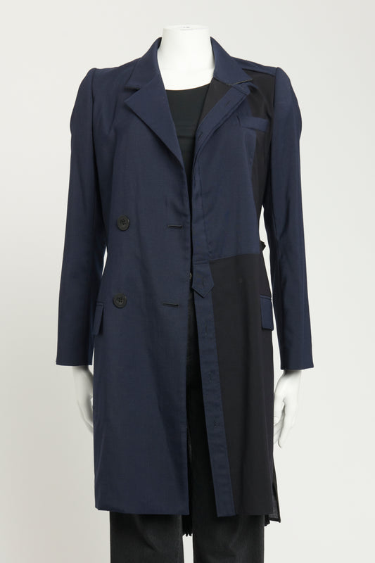 Navy and Black Double Breasted Preowned Coat