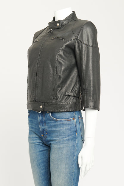 Black Leather Selleria Preowned Leather Jacket