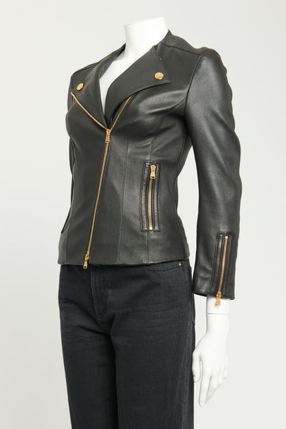 Black Leather Preowned Biker Jacket