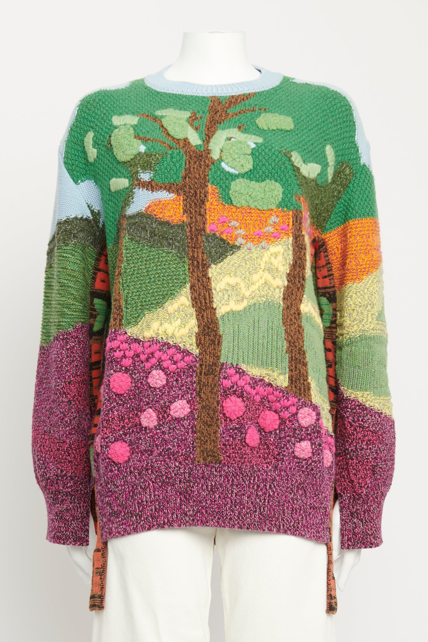 2023 Multicoloured Wool & Cotton Blend Preowned Tree of Life Jacquard Jumper